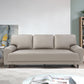 Contemporary Pillow Back Couch Leather Sofa with Solid Wood Legs Off-White 32"H x 81"L x 34"W Clearhalo 'Furniture' 'furniture_sofas' 'Living Room Furniture' 'Sofa' 'sofas' 4909132
