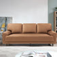 Contemporary Pillow Back Couch Leather Sofa with Solid Wood Legs Taupe 32"H x 81"L x 34"W Clearhalo 'Furniture' 'furniture_sofas' 'Living Room Furniture' 'Sofa' 'sofas' 4909133
