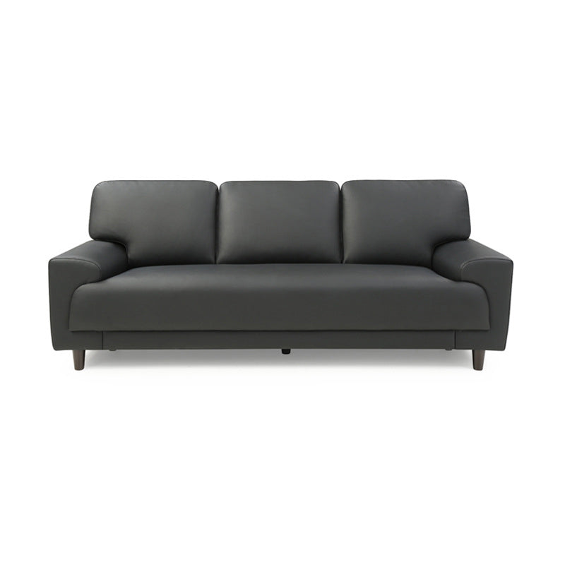 Contemporary Pillow Back Couch Leather Sofa with Solid Wood Legs Clearhalo 'Furniture' 'furniture_sofas' 'Living Room Furniture' 'Sofa' 'sofas' 4909135