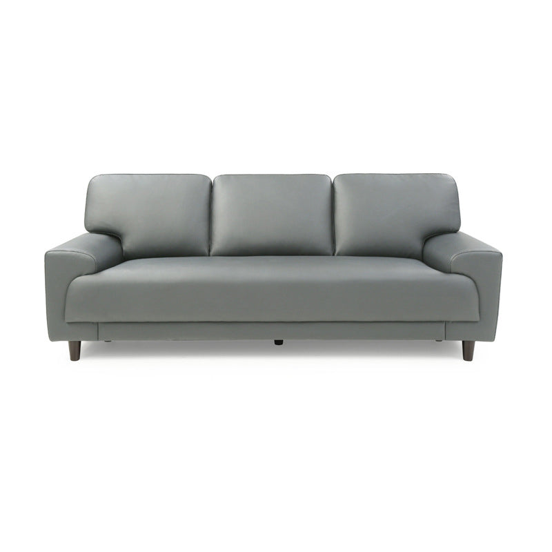 Contemporary Pillow Back Couch Leather Sofa with Solid Wood Legs Clearhalo 'Furniture' 'furniture_sofas' 'Living Room Furniture' 'Sofa' 'sofas' 4909137