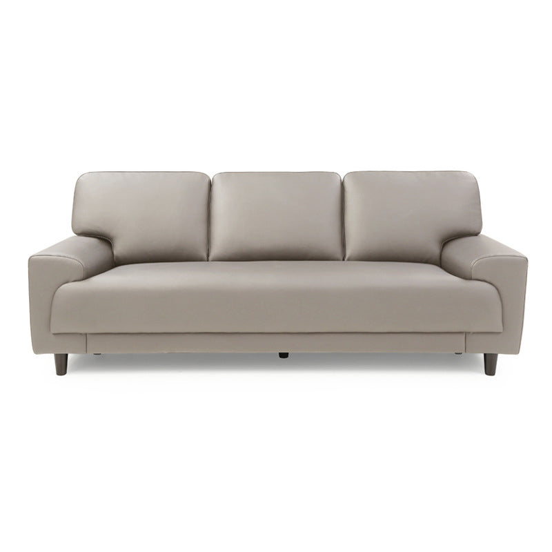 Contemporary Pillow Back Couch Leather Sofa with Solid Wood Legs Clearhalo 'Furniture' 'furniture_sofas' 'Living Room Furniture' 'Sofa' 'sofas' 4909139