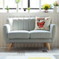 Cotton Blend Pillows Tuxedo Arm Settee Loveseat for Two People Light Gray Clearhalo 'furn' 'furn_sofas' 'Furniture' 'furniture_sofas' 'Living Room Furniture' 'Sofa' 'sofas' 4909148