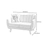 Cotton Blend Pillows Tuxedo Arm Settee Loveseat for Two People Clearhalo 'furn' 'furn_sofas' 'Furniture' 'furniture_sofas' 'Living Room Furniture' 'Sofa' 'sofas' 4909157