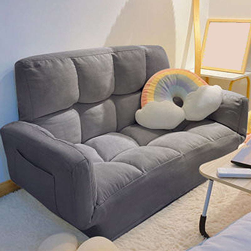 Scandinavian Cotton-Blend Sofa Convertible Tufted Sofa Bed with Pillows 47"L x 24"W x 26"H Light Gray Clearhalo 'furn' 'furn_sofas' 'Furniture' 'furniture_sofas' 'Living Room Furniture' 'Sofa' 'sofas' 4909168