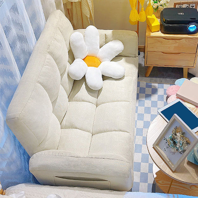 Scandinavian Cotton-Blend Sofa Convertible Tufted Sofa Bed with Pillows Clearhalo 'furn' 'furn_sofas' 'Furniture' 'furniture_sofas' 'Living Room Furniture' 'Sofa' 'sofas' 4909175