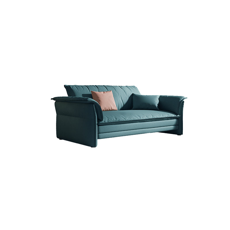 Contemporary Living Room Faux Leather Sofa Green Stain-Resistant Couch 59"L x 33"W x 33"H Clearhalo 'furn' 'furn_sofas' 'Furniture' 'furniture_sofas' 'Living Room Furniture' 'Sofa' 'sofas' 4909206