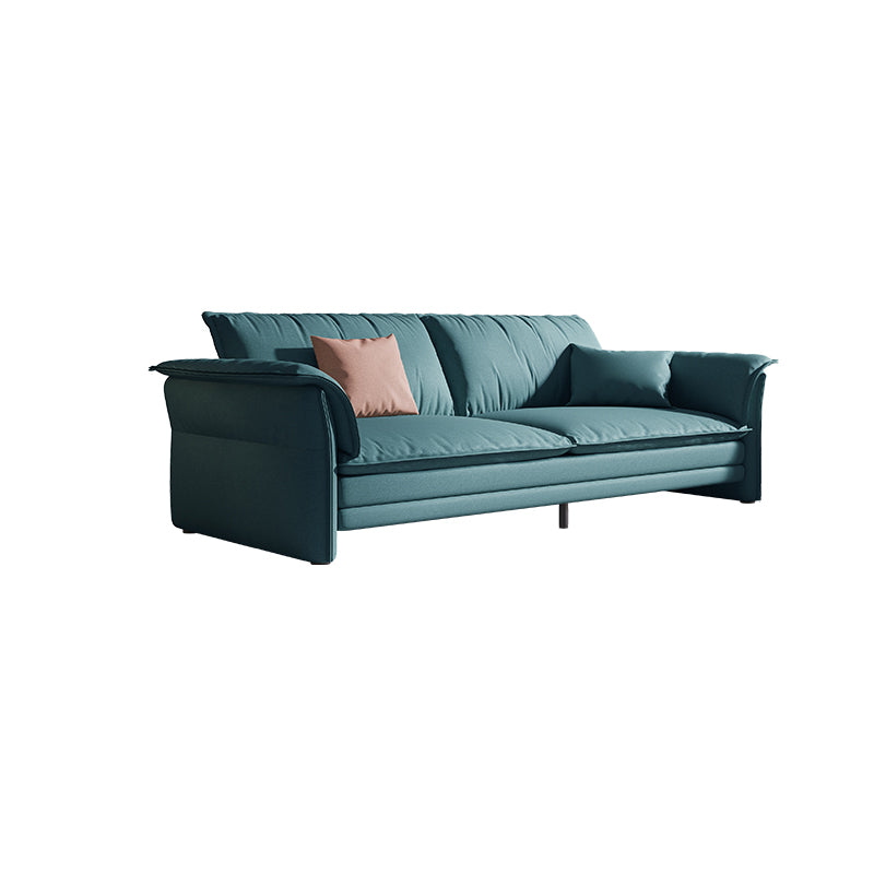 Contemporary Living Room Faux Leather Sofa Green Stain-Resistant Couch 83"L x 33"W x 33"H Sponge Clearhalo 'furn' 'furn_sofas' 'Furniture' 'furniture_sofas' 'Living Room Furniture' 'Sofa' 'sofas' 4909207