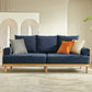 Scandinavian 2-seater Living Room Couch Square Arm Sofa with Pillow Back Blue Latex Clearhalo 'furn' 'furn_sofas' 'Furniture' 'furniture_sofas' 'Living Room Furniture' 'Sofa' 'sofas' 4909215