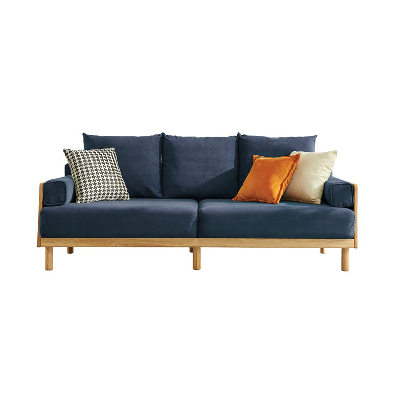Scandinavian 2-seater Living Room Couch Square Arm Sofa with Pillow Back Blue Sponge Clearhalo 'furn' 'furn_sofas' 'Furniture' 'furniture_sofas' 'Living Room Furniture' 'Sofa' 'sofas' 4909217