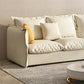 White Faux Leather/Cotton Blend Sofa Square Arm Couch with Pillow Back Clearhalo 'furn' 'furn_sofas' 'Furniture' 'furniture_sofas' 'Living Room Furniture' 'Sofa' 'sofas' 4909236