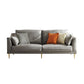 Contemporary Square Arm Loveseat Living Room Faux Leather Sofa with Brass Legs Dark Gray Sponge Clearhalo 'furn' 'furn_sofas' 'Furniture' 'furniture_sofas' 'Living Room Furniture' 'Sofa' 'sofas' 4909256