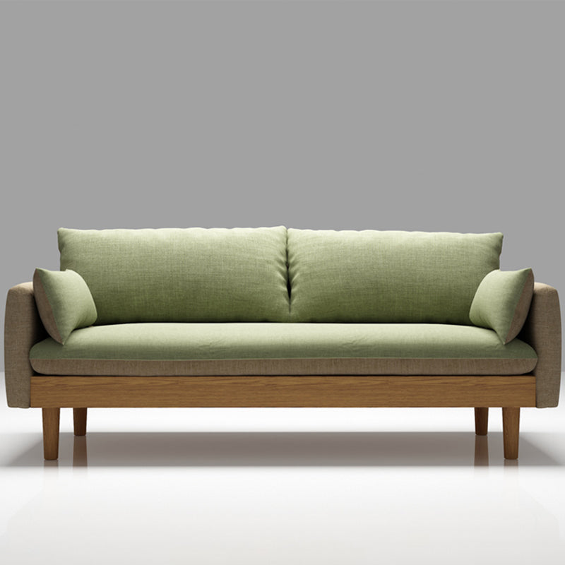 Living Room Fabric Loveseat Cushion Back Settee with Square Arms 55.1"L x 29.5"W x 29.5"H Green Clearhalo 'furn' 'furn_sofas' 'Furniture' 'furniture_sofas' 'Living Room Furniture' 'Sofa' 'sofas' 4909275
