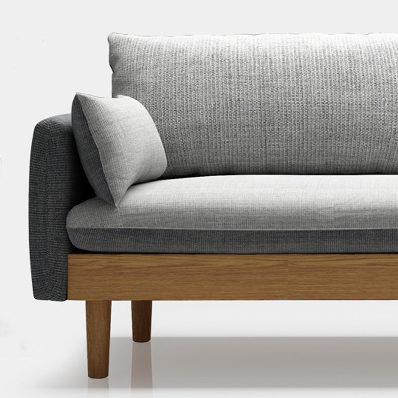 Living Room Fabric Loveseat Cushion Back Settee with Square Arms Clearhalo 'furn' 'furn_sofas' 'Furniture' 'furniture_sofas' 'Living Room Furniture' 'Sofa' 'sofas' 4909278