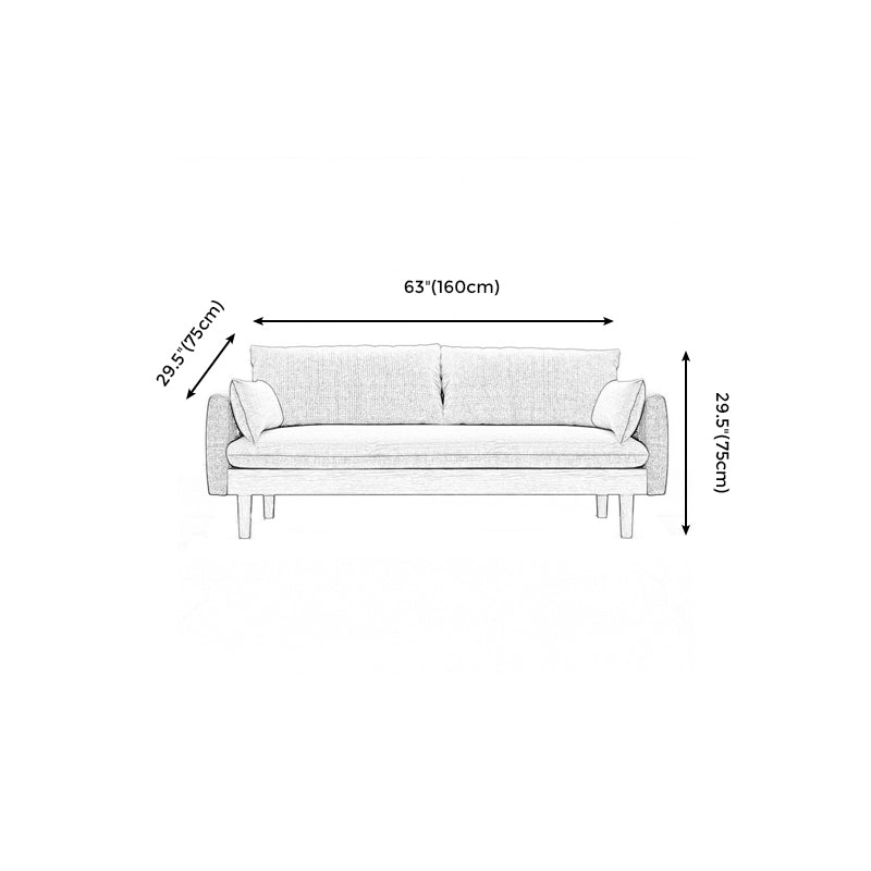 Living Room Fabric Loveseat Cushion Back Settee with Square Arms Clearhalo 'furn' 'furn_sofas' 'Furniture' 'furniture_sofas' 'Living Room Furniture' 'Sofa' 'sofas' 4909282