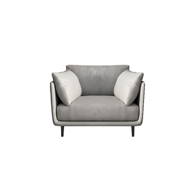 Living Room Square Arm Standard Sofa Light Gray Stain-Resistant Couch 39"L x 35.5"W x 35.5"H Clearhalo 'furn' 'furn_sofas' 'Furniture' 'furniture_sofas' 'Living Room Furniture' 'Sofa' 'sofas' 4909287