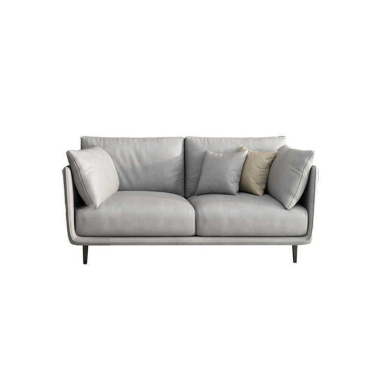 Living Room Square Arm Standard Sofa Light Gray Stain-Resistant Couch 71"L x 35.5"W x 35.5"H Clearhalo 'furn' 'furn_sofas' 'Furniture' 'furniture_sofas' 'Living Room Furniture' 'Sofa' 'sofas' 4909288