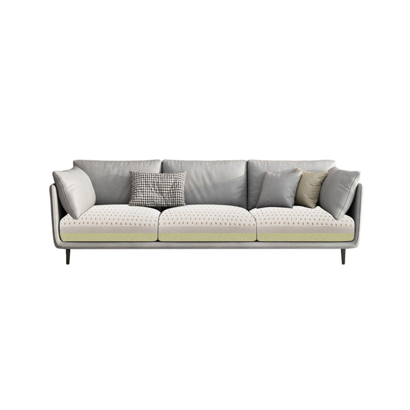 Living Room Square Arm Standard Sofa Light Gray Stain-Resistant Couch Clearhalo 'furn' 'furn_sofas' 'Furniture' 'furniture_sofas' 'Living Room Furniture' 'Sofa' 'sofas' 4909289