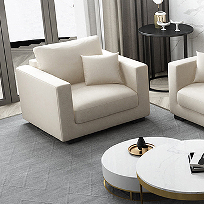 Living Room Square Arm Standard Sofa Contemporary Loose Back Couch 35.5"L x 33.5"W x 31.5"H Cotton Clearhalo 'furn' 'furn_sofas' 'Furniture' 'furniture_sofas' 'Living Room Furniture' 'Sofa' 'sofas' 4909294