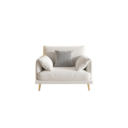 Scandinavian White Standard Sofa Squre Arm Couch with Loose Back 33.5"L x 35.5"W x 31.5"H Cotton Sponge Clearhalo 'furn' 'furn_sofas' 'Furniture' 'furniture_sofas' 'Living Room Furniture' 'Sofa' 'sofas' 4909310