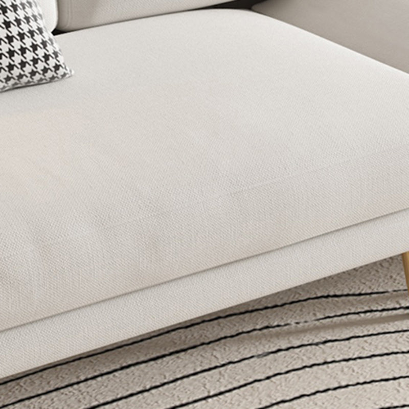 Scandinavian White Standard Sofa Squre Arm Couch with Loose Back Clearhalo 'furn' 'furn_sofas' 'Furniture' 'furniture_sofas' 'Living Room Furniture' 'Sofa' 'sofas' 4909312