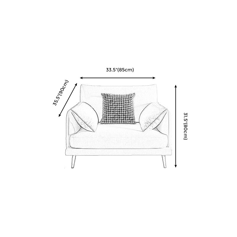 Scandinavian White Standard Sofa Squre Arm Couch with Loose Back Clearhalo 'furn' 'furn_sofas' 'Furniture' 'furniture_sofas' 'Living Room Furniture' 'Sofa' 'sofas' 4909316