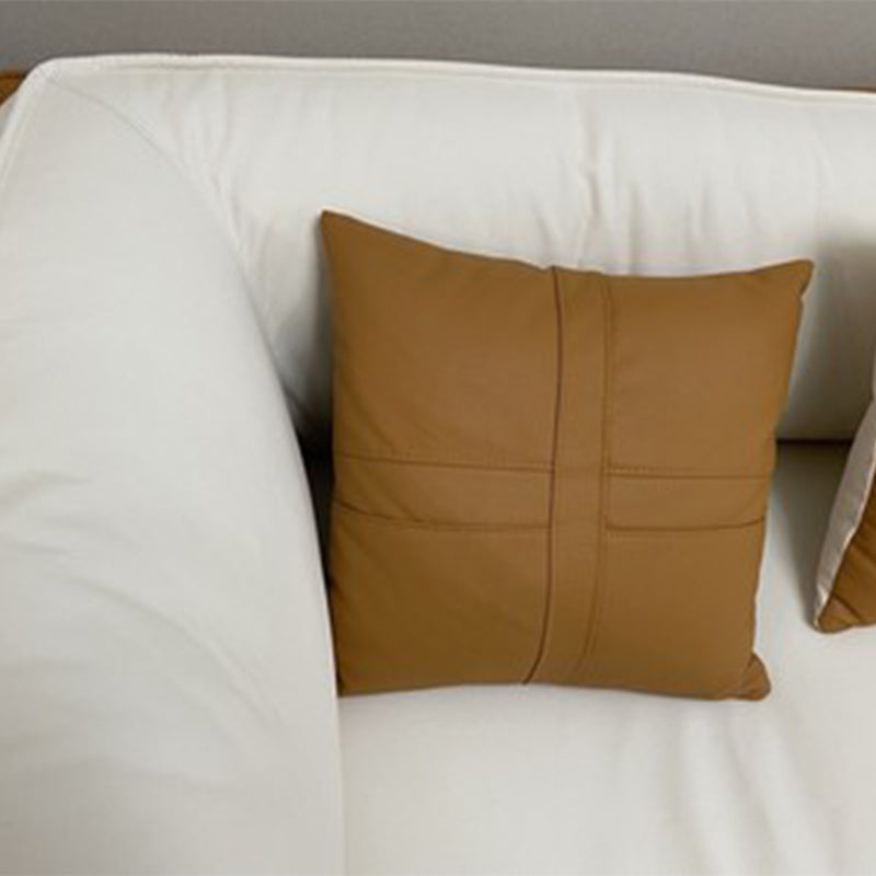 Modern Stain-Resistant Faux Leather Sofa Square Arm Sectional for Apartment Clearhalo 'furn' 'furn_sectionals' 'Furniture' 'furniture_sectionals' 'Living Room Furniture' 'Sectionals' 4909520