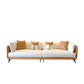 Modern Stain-Resistant Faux Leather Sofa Square Arm Sectional for Apartment 94.5"L x 35"W x 31"H Orange White Clearhalo 'furn' 'furn_sectionals' 'Furniture' 'furniture_sectionals' 'Living Room Furniture' 'Sectionals' 4909525