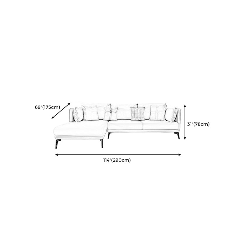 Modern Stain-Resistant Faux Leather Sofa Square Arm Sectional for Apartment Clearhalo 'furn' 'furn_sectionals' 'Furniture' 'furniture_sectionals' 'Living Room Furniture' 'Sectionals' 4909535