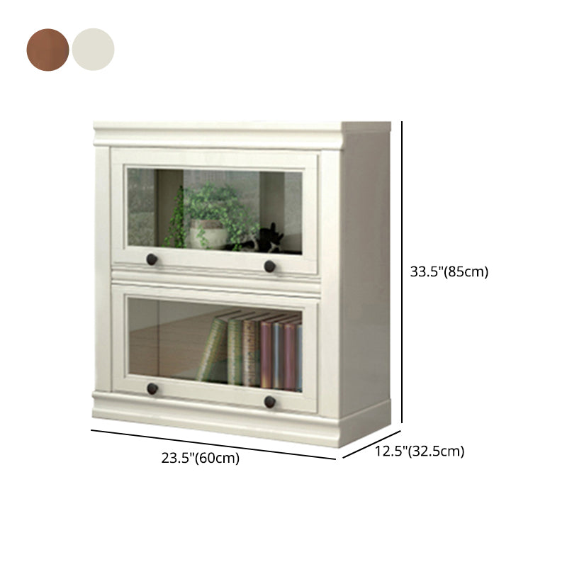 12.80"W Bookcase Contemporary Style Solid Wood Bookshelf for Home Office with Doors Clearhalo 'Bookcases' 'furn' 'furn_bookcases' 'Furniture' 'furniture_bookcases' 'Office Furniture' 4909557
