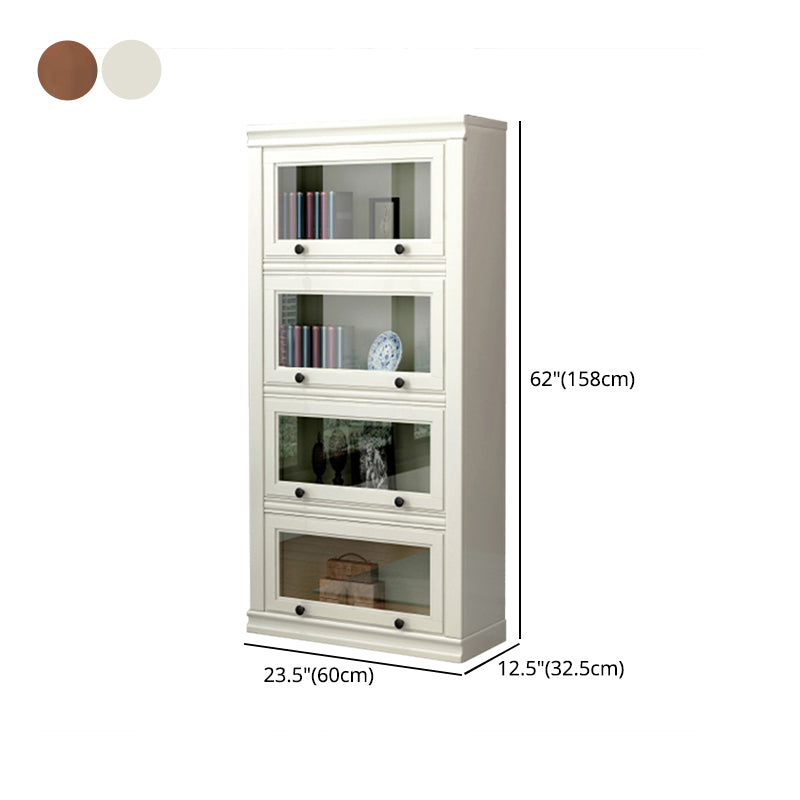 12.80"W Bookcase Contemporary Style Solid Wood Bookshelf for Home Office with Doors Clearhalo 'Bookcases' 'furn' 'furn_bookcases' 'Furniture' 'furniture_bookcases' 'Office Furniture' 4909559