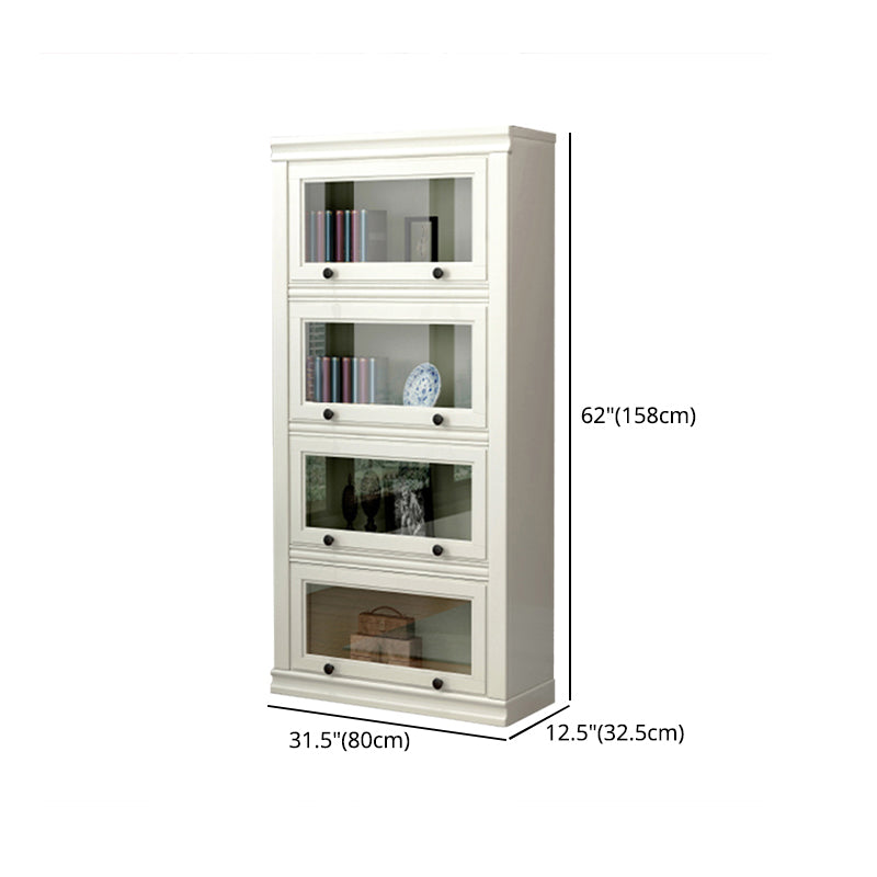 12.80"W Bookcase Contemporary Style Solid Wood Bookshelf for Home Office with Doors Clearhalo 'Bookcases' 'furn' 'furn_bookcases' 'Furniture' 'furniture_bookcases' 'Office Furniture' 4909562