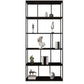 Metal Iron Etagere Bookshelf Contemporary Vertical Open Bookcase 31"L x 10"W x 71"H Black Clearhalo 'Bookcases' 'furn' 'furn_bookcases' 'Furniture' 'furniture_bookcases' 'Office Furniture' 4909567