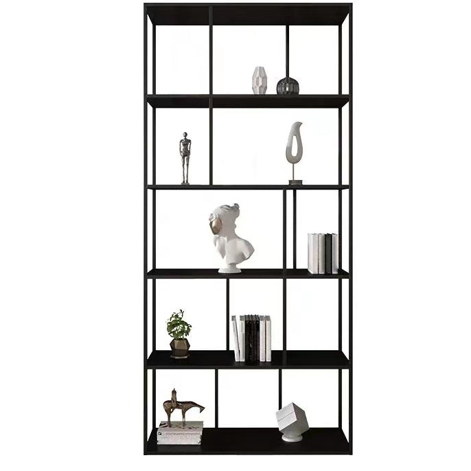 Metal Iron Etagere Bookshelf Contemporary Vertical Open Bookcase 31"L x 10"W x 71"H Black Clearhalo 'Bookcases' 'furn' 'furn_bookcases' 'Furniture' 'furniture_bookcases' 'Office Furniture' 4909567