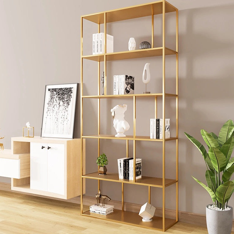 Metal Iron Etagere Bookshelf Contemporary Vertical Open Bookcase Clearhalo 'Bookcases' 'furn' 'furn_bookcases' 'Furniture' 'furniture_bookcases' 'Office Furniture' 4909577