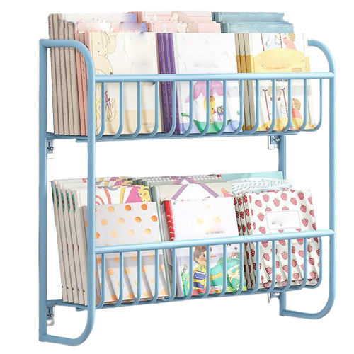 Contemporary Wall Mounted Bookshelf Metal Closed Back Bookcase for Home 20.9"L x 4.3"W x 20.1"H Blue Clearhalo 'Bookcases' 'furn' 'furn_bookcases' 'Furniture' 'furniture_bookcases' 'Office Furniture' 4909581