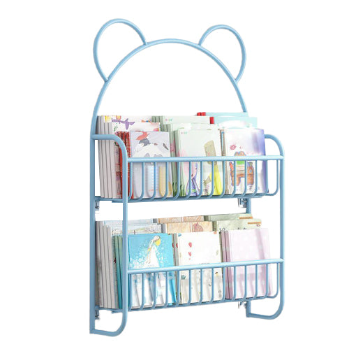 Contemporary Wall Mounted Bookshelf Metal Closed Back Bookcase for Home 20.9"L x 4.3"W x 30.3"H Blue Clearhalo 'Bookcases' 'furn' 'furn_bookcases' 'Furniture' 'furniture_bookcases' 'Office Furniture' 4909583