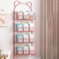 Contemporary Wall Mounted Bookshelf Metal Closed Back Bookcase for Home 26.4"L x 4.3"W x 60.2"H Pink Clearhalo 'Bookcases' 'furn' 'furn_bookcases' 'Furniture' 'furniture_bookcases' 'Office Furniture' 4909586