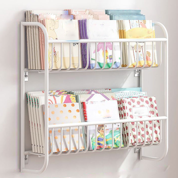 Contemporary Wall Mounted Bookshelf Metal Closed Back Bookcase for Home 26.4"L x 4.3"W x 20.1"H White Clearhalo 'Bookcases' 'furn' 'furn_bookcases' 'Furniture' 'furniture_bookcases' 'Office Furniture' 4909593