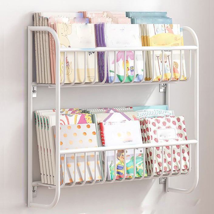 Contemporary Wall Mounted Bookshelf Metal Closed Back Bookcase for Home 20.9"L x 4.3"W x 20.1"H White Clearhalo 'Bookcases' 'furn' 'furn_bookcases' 'Furniture' 'furniture_bookcases' 'Office Furniture' 4909594