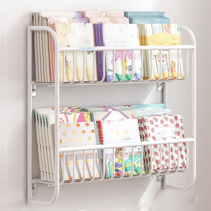 Contemporary Wall Mounted Bookshelf Metal Closed Back Bookcase for Home 20.9"L x 4.3"W x 20.1"H White Clearhalo 'Bookcases' 'furn' 'furn_bookcases' 'Furniture' 'furniture_bookcases' 'Office Furniture' 4909594