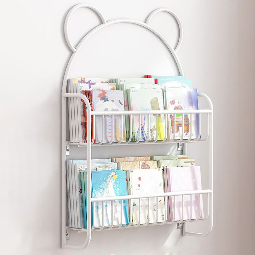 Contemporary Wall Mounted Bookshelf Metal Closed Back Bookcase for Home 20.9"L x 4.3"W x 30.3"H White Clearhalo 'Bookcases' 'furn' 'furn_bookcases' 'Furniture' 'furniture_bookcases' 'Office Furniture' 4909596