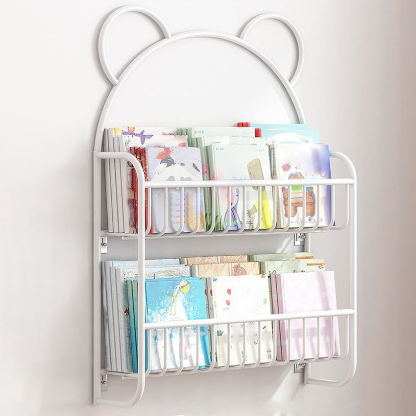 Contemporary Wall Mounted Bookshelf Metal Closed Back Bookcase for Home 26.4"L x 4.3"W x 34.3"H White Clearhalo 'Bookcases' 'furn' 'furn_bookcases' 'Furniture' 'furniture_bookcases' 'Office Furniture' 4909598