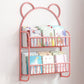 Contemporary Wall Mounted Bookshelf Metal Closed Back Bookcase for Home 26.4"L x 4.3"W x 34.3"H Pink Clearhalo 'Bookcases' 'furn' 'furn_bookcases' 'Furniture' 'furniture_bookcases' 'Office Furniture' 4909604