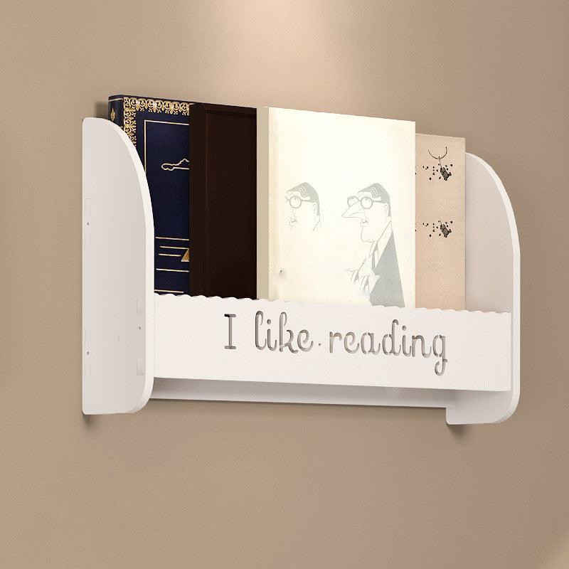 Modern Wall Mounted Bookcase Engineered Wood Bookshelf for Home Use 23.6"L x 4.3"W x 12.6"H White Clearhalo 'Bookcases' 'furn' 'furn_bookcases' 'Furniture' 'furniture_bookcases' 'Office Furniture' 4909627