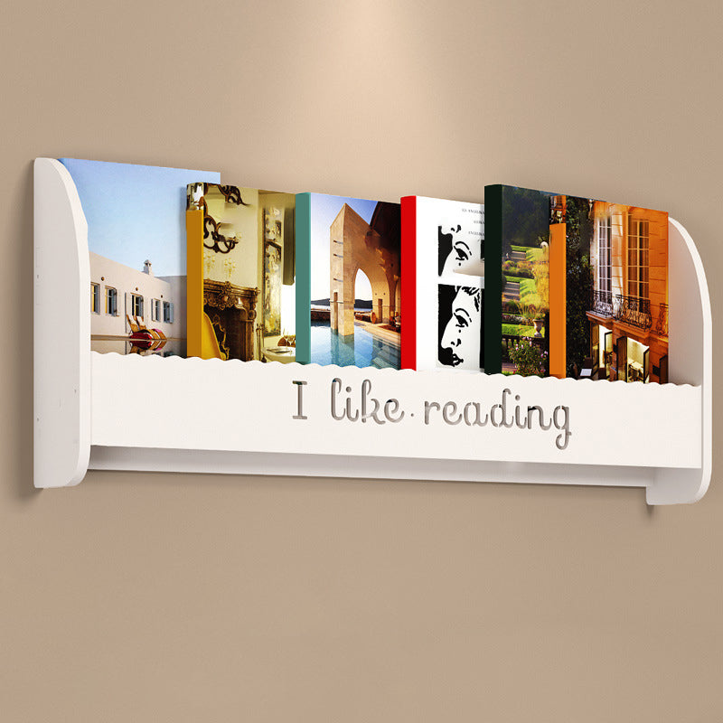 Modern Wall Mounted Bookcase Engineered Wood Bookshelf for Home Use 31.5"L x 4.3"W x 12.6"H White Clearhalo 'Bookcases' 'furn' 'furn_bookcases' 'Furniture' 'furniture_bookcases' 'Office Furniture' 4909629