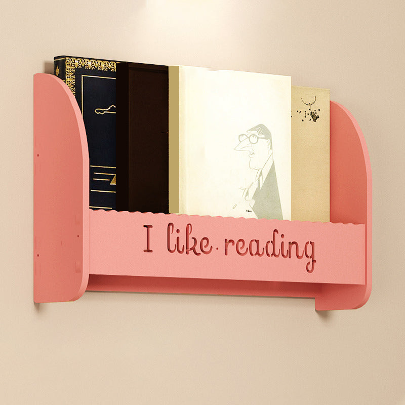 Modern Wall Mounted Bookcase Engineered Wood Bookshelf for Home Use 23.6"L x 4.3"W x 12.6"H Pink Clearhalo 'Bookcases' 'furn' 'furn_bookcases' 'Furniture' 'furniture_bookcases' 'Office Furniture' 4909633