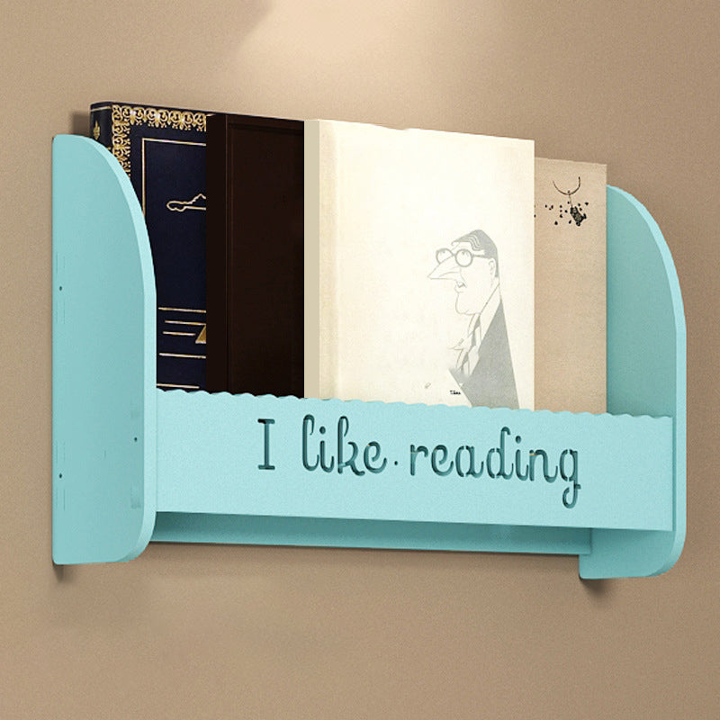 Modern Wall Mounted Bookcase Engineered Wood Bookshelf for Home Use 23.6"L x 4.3"W x 12.6"H Blue Clearhalo 'Bookcases' 'furn' 'furn_bookcases' 'Furniture' 'furniture_bookcases' 'Office Furniture' 4909639