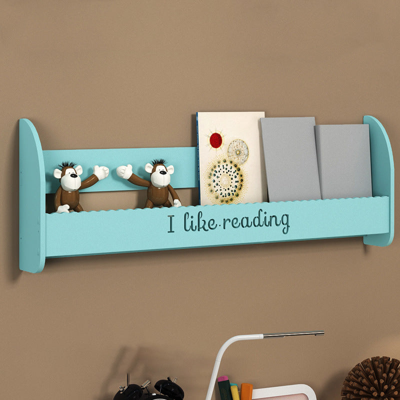 Modern Wall Mounted Bookcase Engineered Wood Bookshelf for Home Use 39.4"L x 4.3"W x 12.6"H Blue Clearhalo 'Bookcases' 'furn' 'furn_bookcases' 'Furniture' 'furniture_bookcases' 'Office Furniture' 4909643