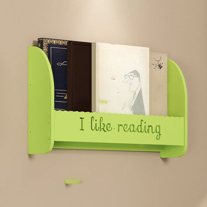 Modern Wall Mounted Bookcase Engineered Wood Bookshelf for Home Use 23.6"L x 4.3"W x 12.6"H Green Clearhalo 'Bookcases' 'furn' 'furn_bookcases' 'Furniture' 'furniture_bookcases' 'Office Furniture' 4909645