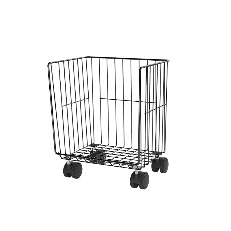 Modern Style Bookshelf Standard Closed Back Metal Bookcase for Home with Wheels 12.4"L x 9.4"W x 15.2"H Black Clearhalo 'Bookcases' 'furn' 'furn_bookcases' 'Furniture' 'furniture_bookcases' 'Office Furniture' 4909686